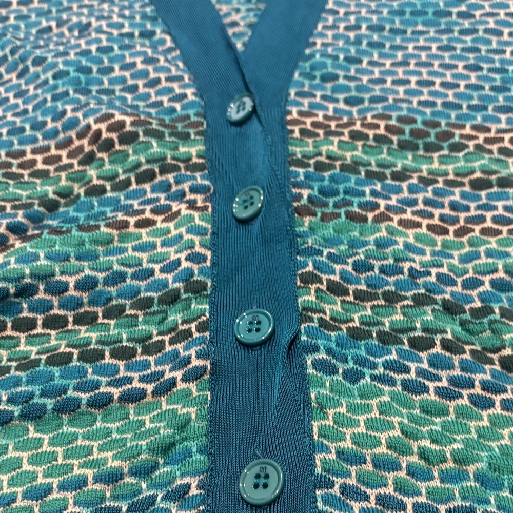 M by Missoni Blue and Green Patterned Cardigan - Picture 3 of 6